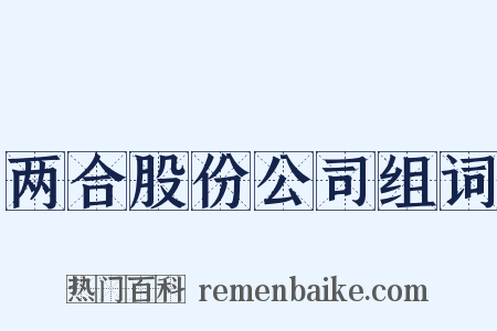 两合股份公司组词是什么意思的图片